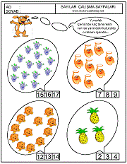 okul öncesi çocuklar için sayı kavramı ile ilgili çalışma sayfaları